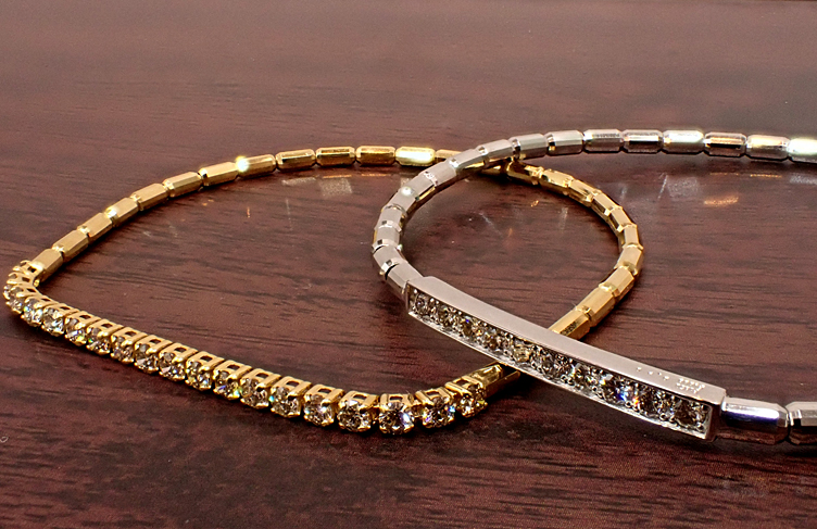 K18・Pt ストレッチ式ブレスレット